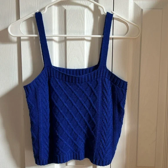 Medium Blue Knit Tank Top - Picture 1 of 2